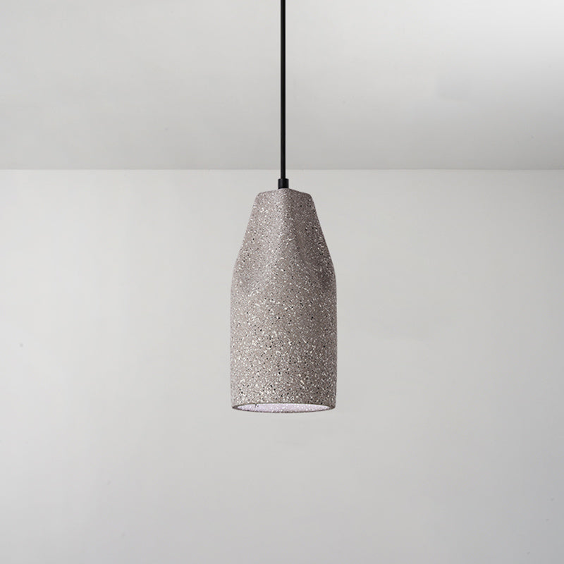 Cement Geometric Shade Ceiling Light Modern Style Single Hanging Lamp for Dining Room Grey Long Cone Clearhalo 'Ceiling Lights' 'Modern Pendants' 'Modern' 'Pendant Lights' 'Pendants' Lighting' 2186607