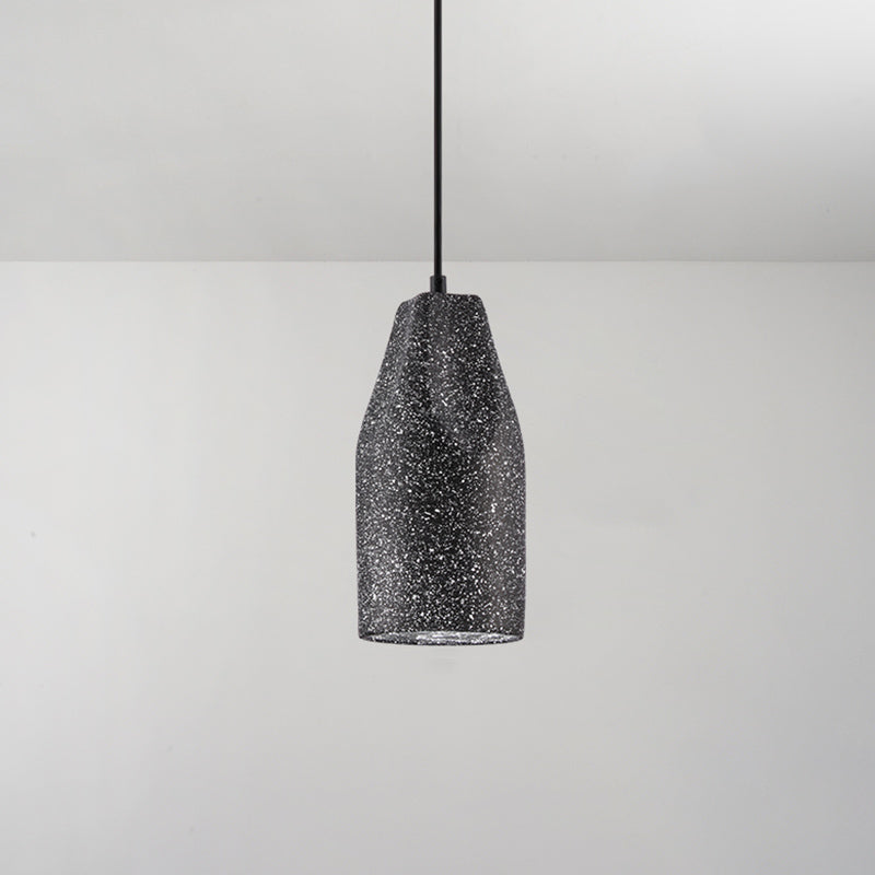 Cement Geometric Shade Ceiling Light Modern Style Single Hanging Lamp for Dining Room Black Long Cone Clearhalo 'Ceiling Lights' 'Modern Pendants' 'Modern' 'Pendant Lights' 'Pendants' Lighting' 2186608