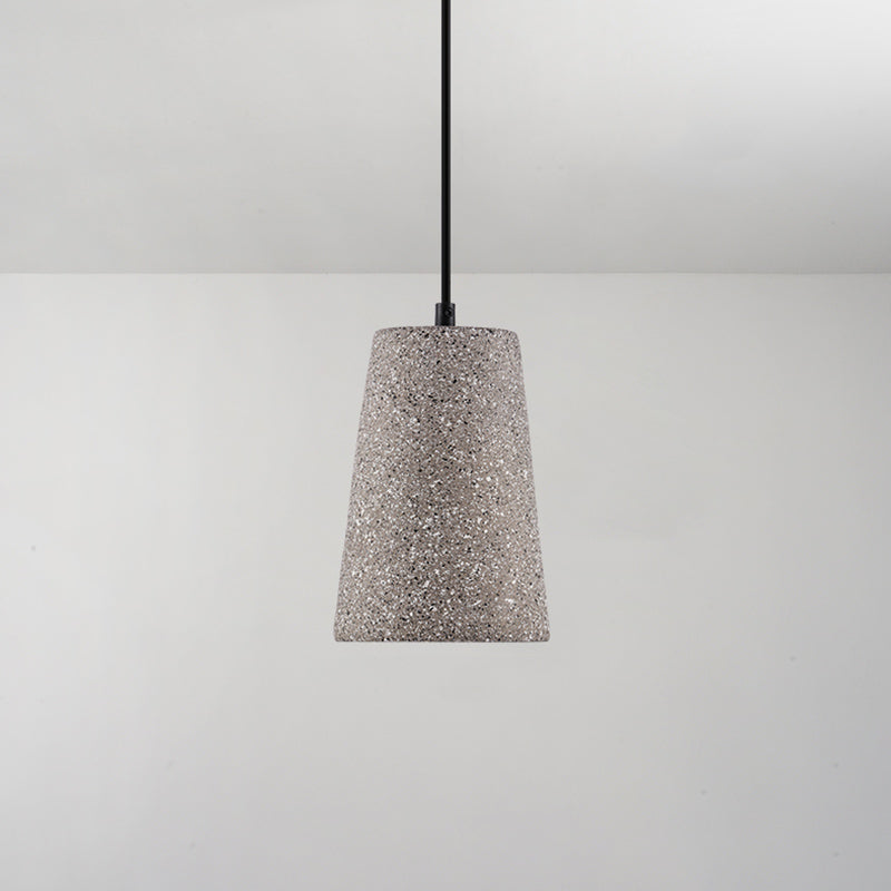 Cement Geometric Shade Ceiling Light Modern Style Single Hanging Lamp for Dining Room Grey Barrel Clearhalo 'Ceiling Lights' 'Modern Pendants' 'Modern' 'Pendant Lights' 'Pendants' Lighting' 2186609