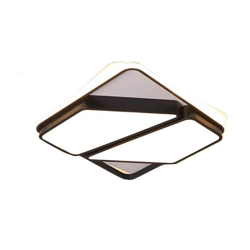 Living Room LED Splicing-Block Flush Ceiling Light Modern Metallic Black and White Ceiling Flush Mount, 16"/19.5"/35.5" Wide Clearhalo 'Ceiling Lights' 'Close To Ceiling Lights' 'Close to ceiling' 'Flush mount' Lighting' 218669