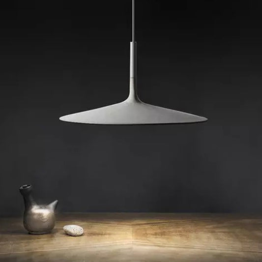 Flying Saucer Restaurant Ceiling Light Cement 1��Head Minimalistic LED Hanging Pendant Light Light Gray Clearhalo 'Ceiling Lights' 'Modern Pendants' 'Modern' 'Pendant Lights' 'Pendants' Lighting' 2186691