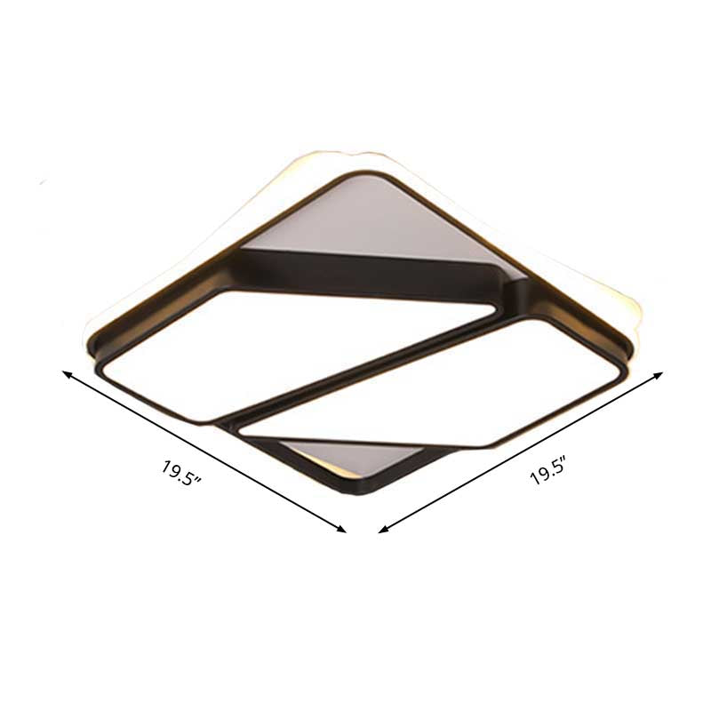 Living Room LED Splicing-Block Flush Ceiling Light Modern Metallic Black and White Ceiling Flush Mount, 16"/19.5"/35.5" Wide Clearhalo 'Ceiling Lights' 'Close To Ceiling Lights' 'Close to ceiling' 'Flush mount' Lighting' 218670