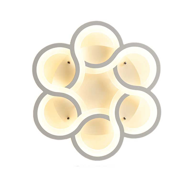 Contemporary Flower-Like LED Flush Mount Lighting Acrylic 16.5"/20.5" Wide Bedroom Ceiling Mounted Fixture in Warm/White Light Clearhalo 'Ceiling Lights' 'Close To Ceiling Lights' 'Close to ceiling' 'Semi-flushmount' Lighting' 218686