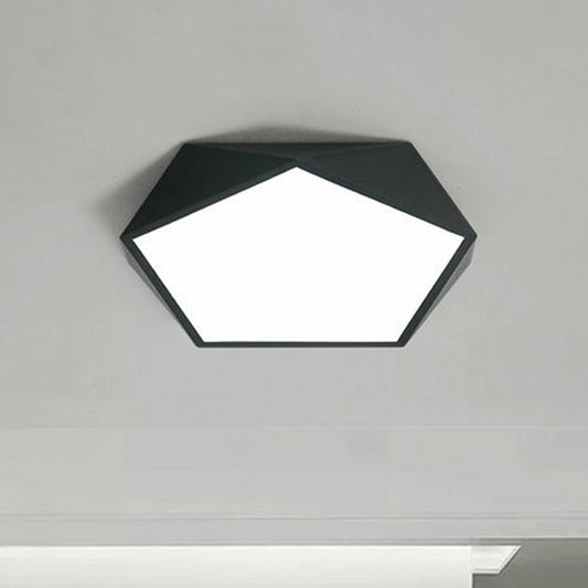 Acrylic Ultrathin Pentagon Flush Light Macaron LED Flush Ceiling Light Fixture for Kids Bedroom Clearhalo 'Ceiling Lights' 'Close To Ceiling Lights' 'Close to ceiling' 'Flush mount' Lighting' 2186867