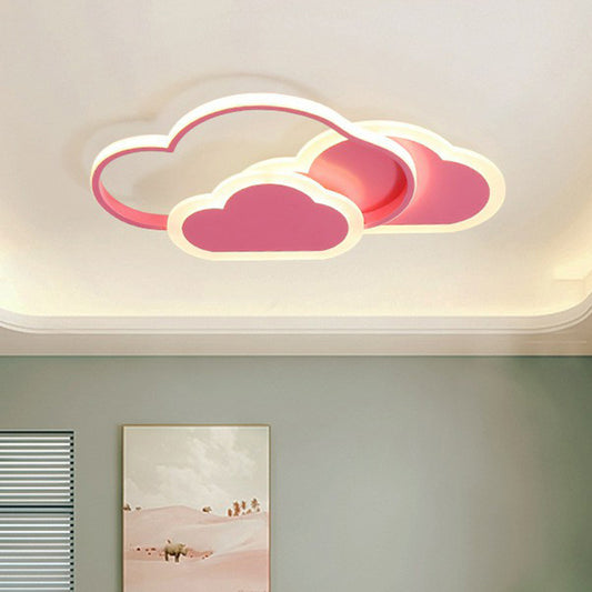 Metallic Cloud LED Flush Mount Lighting Nordic Style Flush Mount Ceiling Light for Bedroom Pink Clearhalo 'Ceiling Lights' 'Close To Ceiling Lights' 'Close to ceiling' 'Flush mount' Lighting' 2186916