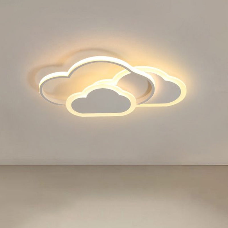 Metallic Cloud LED Flush Mount Lighting Nordic Style Flush Mount Ceiling Light for Bedroom White Clearhalo 'Ceiling Lights' 'Close To Ceiling Lights' 'Close to ceiling' 'Flush mount' Lighting' 2186918