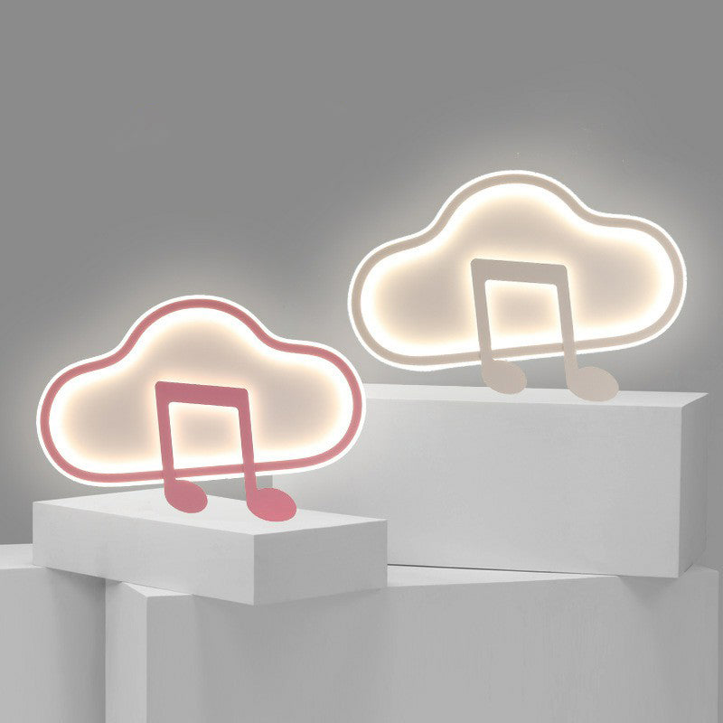 Cloud and Musical Note Bedroom Flush Light Acrylic Macaron LED Flush Ceiling Light Fixture Clearhalo 'Ceiling Lights' 'Close To Ceiling Lights' 'Close to ceiling' 'Flush mount' Lighting' 2186922