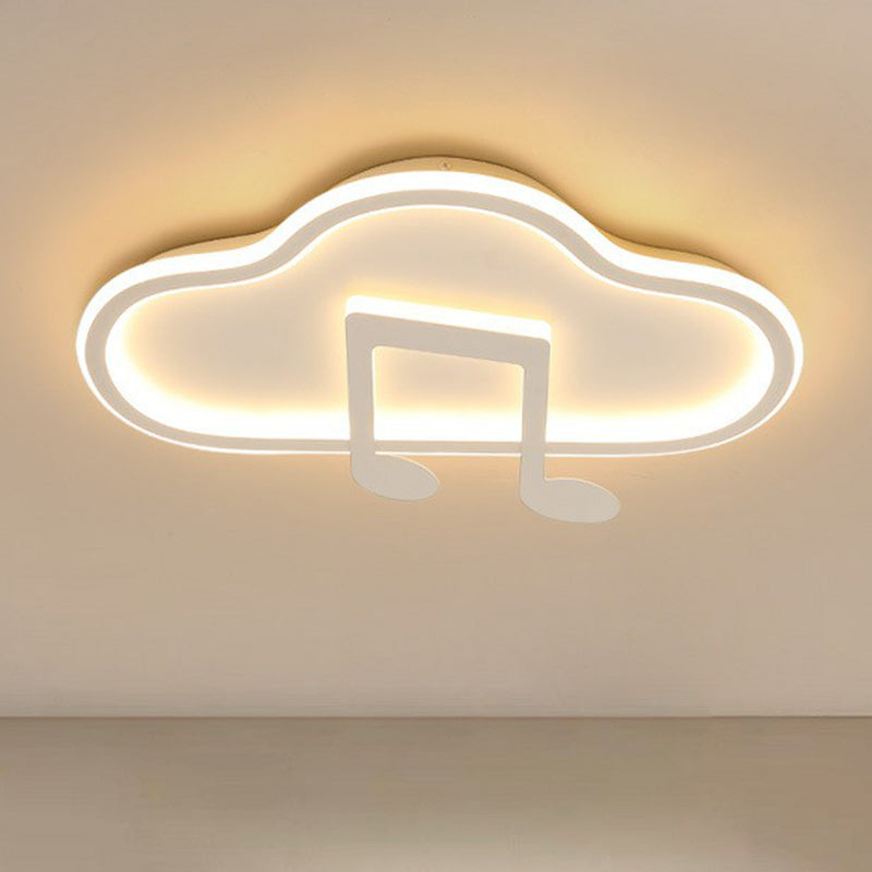 Cloud and Musical Note Bedroom Flush Light Acrylic Macaron LED Flush Ceiling Light Fixture Clearhalo 'Ceiling Lights' 'Close To Ceiling Lights' 'Close to ceiling' 'Flush mount' Lighting' 2186923