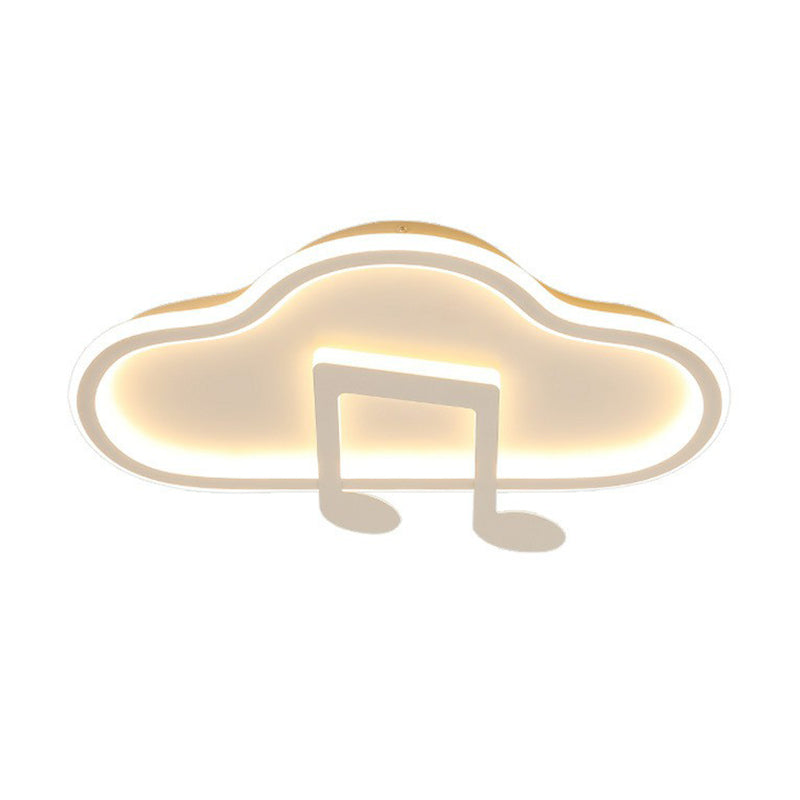 Cloud and Musical Note Bedroom Flush Light Acrylic Macaron LED Flush Ceiling Light Fixture Clearhalo 'Ceiling Lights' 'Close To Ceiling Lights' 'Close to ceiling' 'Flush mount' Lighting' 2186924