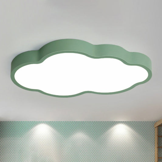 Cloud LED Flush Mount Minimalist Metallic Kindergarten Flushmount Ceiling Lighting Green Clearhalo 'Ceiling Lights' 'Close To Ceiling Lights' 'Close to ceiling' 'Flush mount' Lighting' 2186932