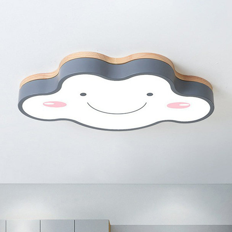 Acrylic Smiling Cloud LED Flush Mount Cartoon Flushmount Ceiling Light for Nursery Grey Clearhalo 'Ceiling Lights' 'Close To Ceiling Lights' 'Close to ceiling' 'Flush mount' Lighting' 2186968