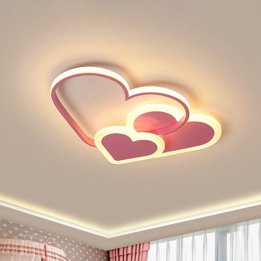 Heart Shaped Kindergarten Flush Light Acrylic Macaron LED Flush Ceiling Light Fixture Clearhalo 'Ceiling Lights' 'Close To Ceiling Lights' 'Close to ceiling' 'Flush mount' Lighting' 2186996