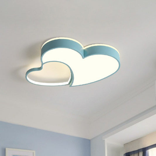 Simplistic Heart Flush Mount Lighting Acrylic Kids Bedroom LED Flush Mount Fixture Clearhalo 'Ceiling Lights' 'Close To Ceiling Lights' 'Close to ceiling' 'Flush mount' Lighting' 2187003