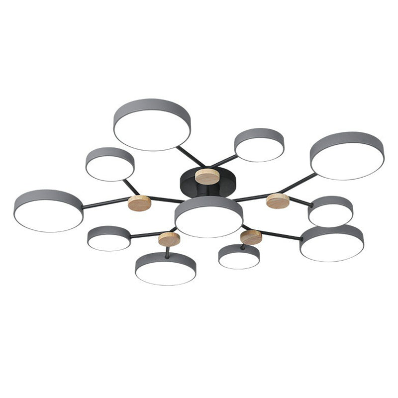 Round Shaped Living Room Chandelier Pendant Light Acrylic 11 Heads Nordic Style Pendant Light Fixture Clearhalo 'Ceiling Lights' 'Chandeliers' Lighting' options 2187080