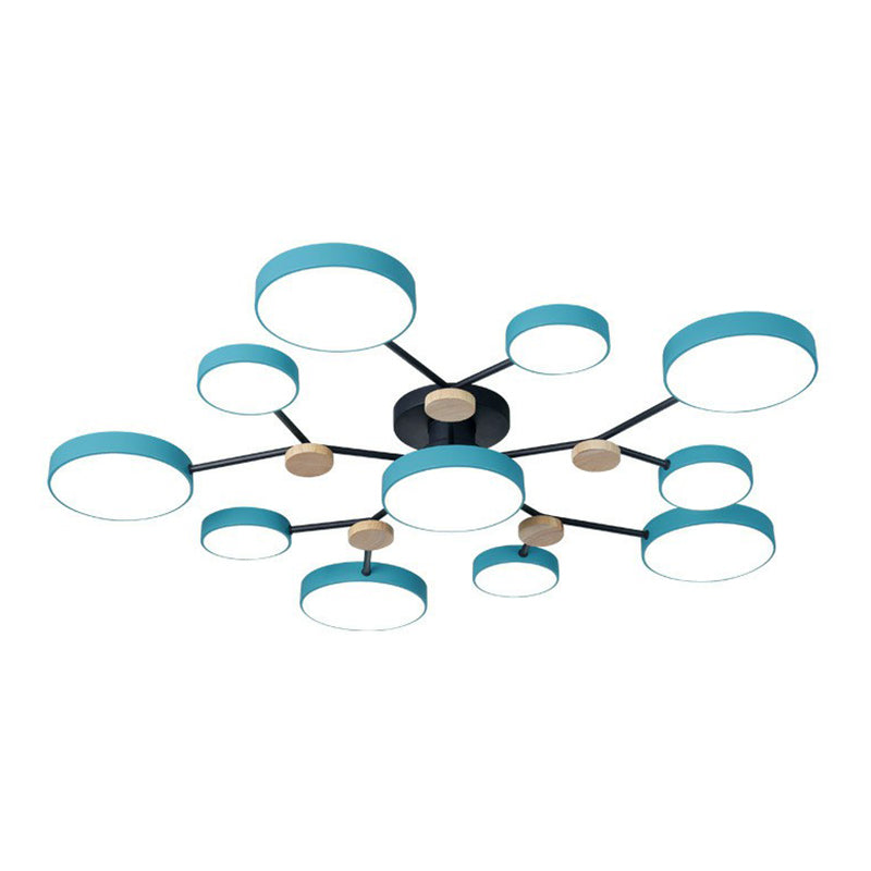 Round Shaped Living Room Chandelier Pendant Light Acrylic 11 Heads Nordic Style Pendant Light Fixture Clearhalo 'Ceiling Lights' 'Chandeliers' Lighting' options 2187081