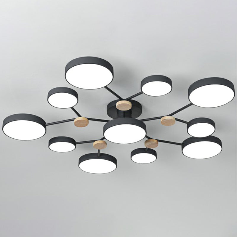 Round Shaped Living Room Chandelier Pendant Light Acrylic 11 Heads Nordic Style Pendant Light Fixture Clearhalo 'Ceiling Lights' 'Chandeliers' Lighting' options 2187082