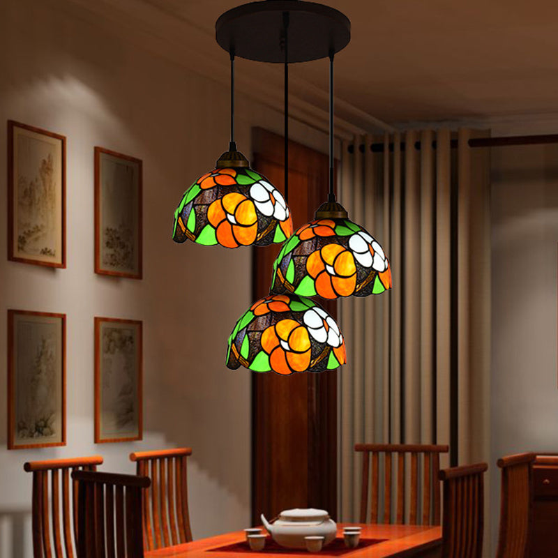 Antique stained glass hanging lamp shade deals