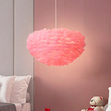 Hemispherical Living Room Feather Pendant Light Feather 1-Light Modern Suspension Light Fixture Clearhalo 'Ceiling Lights' 'Modern Pendants' 'Modern' 'Pendant Lights' 'Pendants' Lighting' 2187504