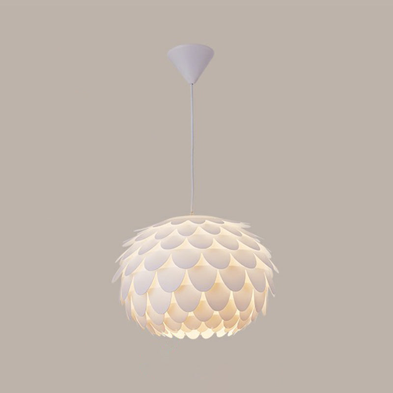 Round Shaped Ceiling Lighting Simplicity Feather Girls Bedroom Hanging Lamp in White Clearhalo 'Ceiling Lights' 'Modern Pendants' 'Modern' 'Pendant Lights' 'Pendants' Lighting' 2187521