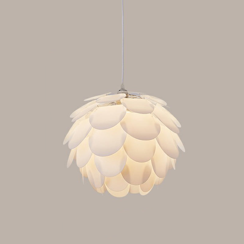 Round Shaped Ceiling Lighting Simplicity Feather Girls Bedroom Hanging Lamp in White White E Clearhalo 'Ceiling Lights' 'Modern Pendants' 'Modern' 'Pendant Lights' 'Pendants' Lighting' 2187524