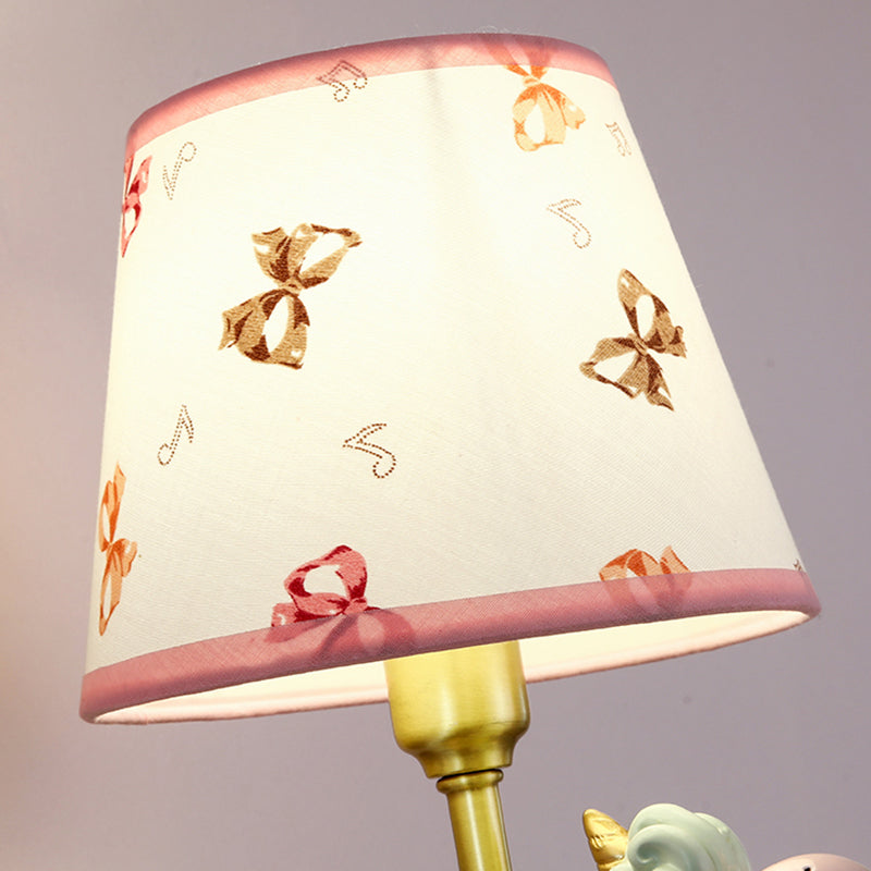 Patterned Fabric Tapered Wall Light Fixture Cartoon Wall Mounted Lamp with Decorative Unicorn Clearhalo 'Wall Lamps & Sconces' 'Wall Lights' Lighting' 2187689