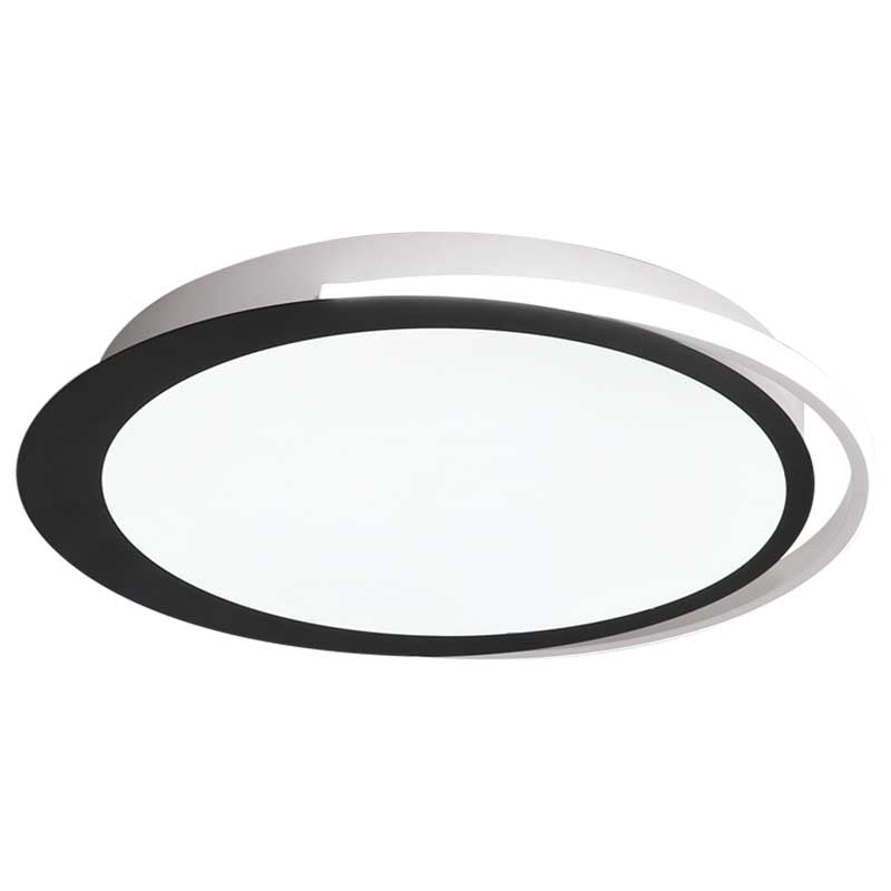 16"/19.5"/23.5" Dia Round LED Flush Ceiling Light Minimalist Black and White Acrylic Flush Mount in Warm/White/Natural Light Clearhalo 'Ceiling Lights' 'Close To Ceiling Lights' 'Close to ceiling' 'Flush mount' Lighting' 218772