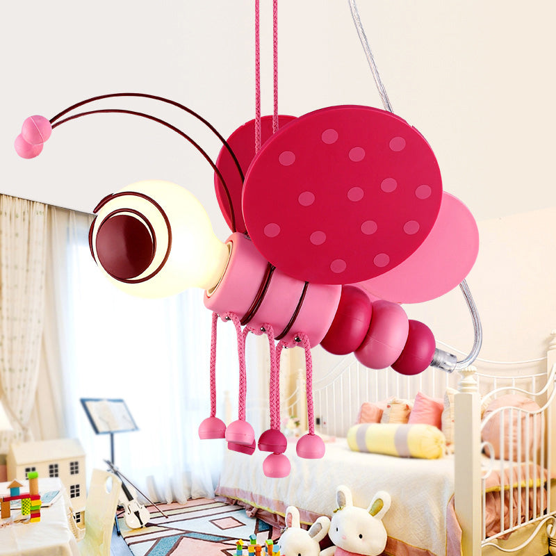 Kids Style Bee Shape Suspension Lighting Metallic 1-Light Nursery Pendant Ceiling Light Clearhalo 'Ceiling Lights' 'Pendant Lights' 'Pendants' Lighting' 2187748