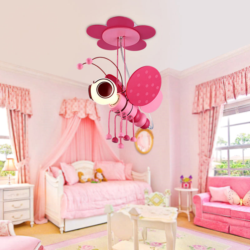 Kids Style Bee Shape Suspension Lighting Metallic 1-Light Nursery Pendant Ceiling Light Clearhalo 'Ceiling Lights' 'Pendant Lights' 'Pendants' Lighting' 2187751