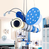 Kids Style Bee Shape Suspension Lighting Metallic 1-Light Nursery Pendant Ceiling Light Clearhalo 'Ceiling Lights' 'Pendant Lights' 'Pendants' Lighting' 2187754