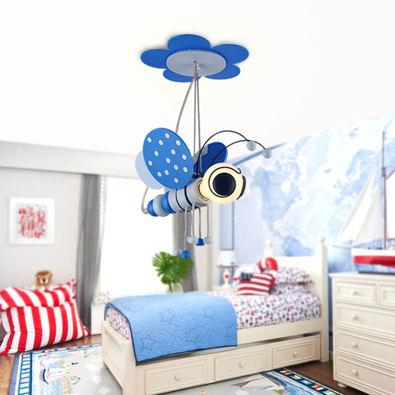 Kids Style Bee Shape Suspension Lighting Metallic 1-Light Nursery Pendant Ceiling Light Clearhalo 'Ceiling Lights' 'Pendant Lights' 'Pendants' Lighting' 2187755