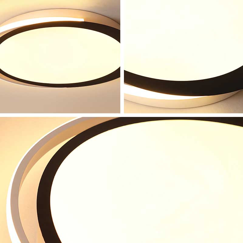 16"/19.5"/23.5" Dia Round LED Flush Ceiling Light Minimalist Black and White Acrylic Flush Mount in Warm/White/Natural Light Clearhalo 'Ceiling Lights' 'Close To Ceiling Lights' 'Close to ceiling' 'Flush mount' Lighting' 218777