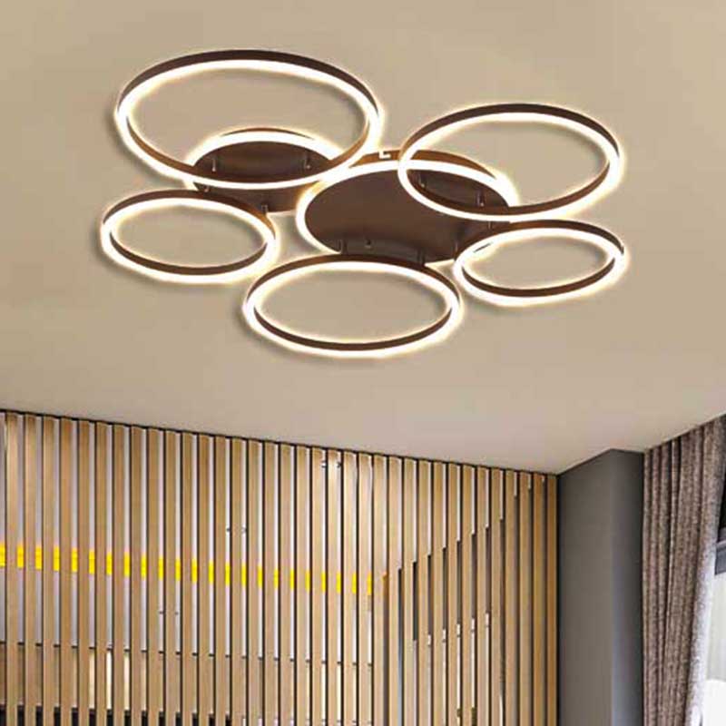 Black Hoop LED Flush Mount Lighting Postmodern 1/2/3-Head Metal Bedroom Ceiling Lamp in Warm/White Light Clearhalo 'Ceiling Lights' 'Close To Ceiling Lights' 'Close to ceiling' 'Semi-flushmount' Lighting' 218878