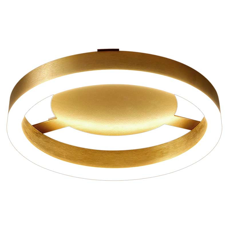 Round/Square Corridor LED Flush Lamp Modern Golden Metal Ceiling Mounted Light in Warm/White Light Clearhalo 'Ceiling Lights' 'Close To Ceiling Lights' 'Close to ceiling' 'Semi-flushmount' Lighting' 218881