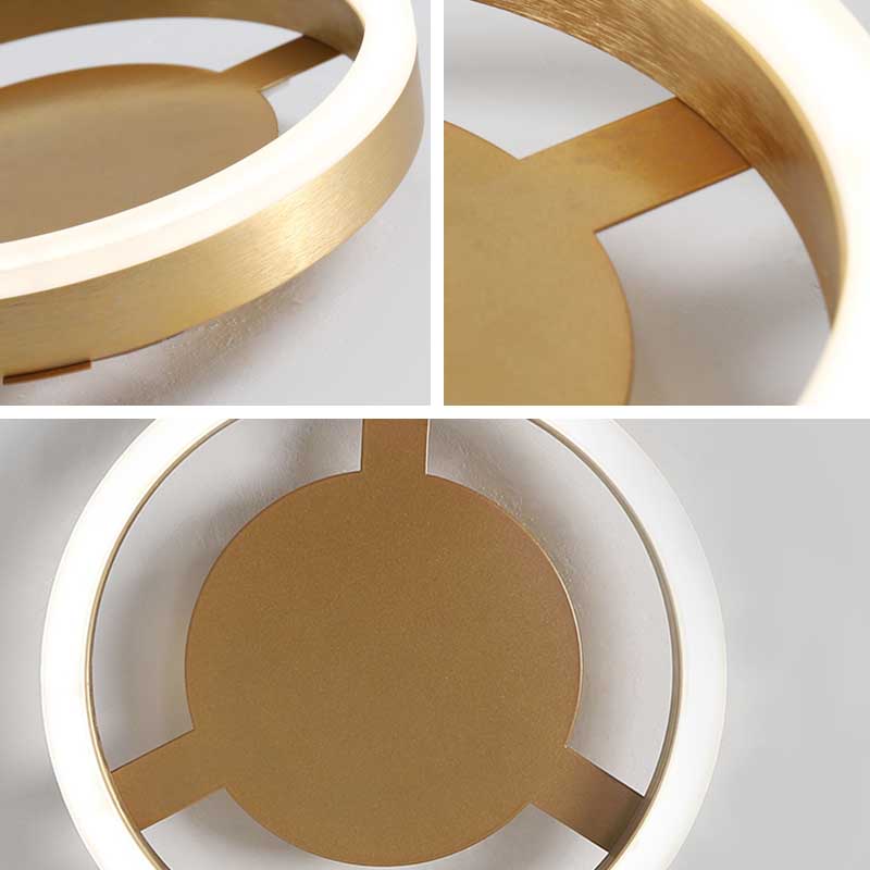 Round/Square Corridor LED Flush Lamp Modern Golden Metal Ceiling Mounted Light in Warm/White Light Clearhalo 'Ceiling Lights' 'Close To Ceiling Lights' 'Close to ceiling' 'Semi-flushmount' Lighting' 218887