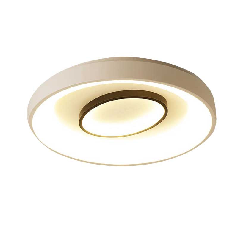 16"/19.5" Dia Nordic LED Flush Mount Lamp Acrylic Shaded White Round Bedroom Ceiling Light, Warm/White Light Clearhalo 'Ceiling Lights' 'Close To Ceiling Lights' 'Close to ceiling' 'Flush mount' Lighting' 218905