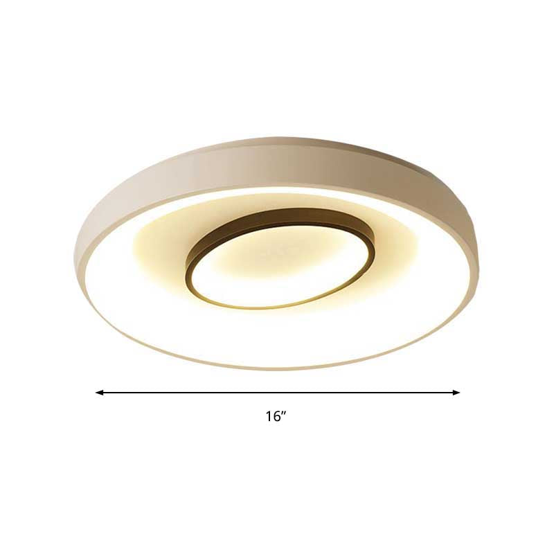 16"/19.5" Dia Nordic LED Flush Mount Lamp Acrylic Shaded White Round Bedroom Ceiling Light, Warm/White Light Clearhalo 'Ceiling Lights' 'Close To Ceiling Lights' 'Close to ceiling' 'Flush mount' Lighting' 218906