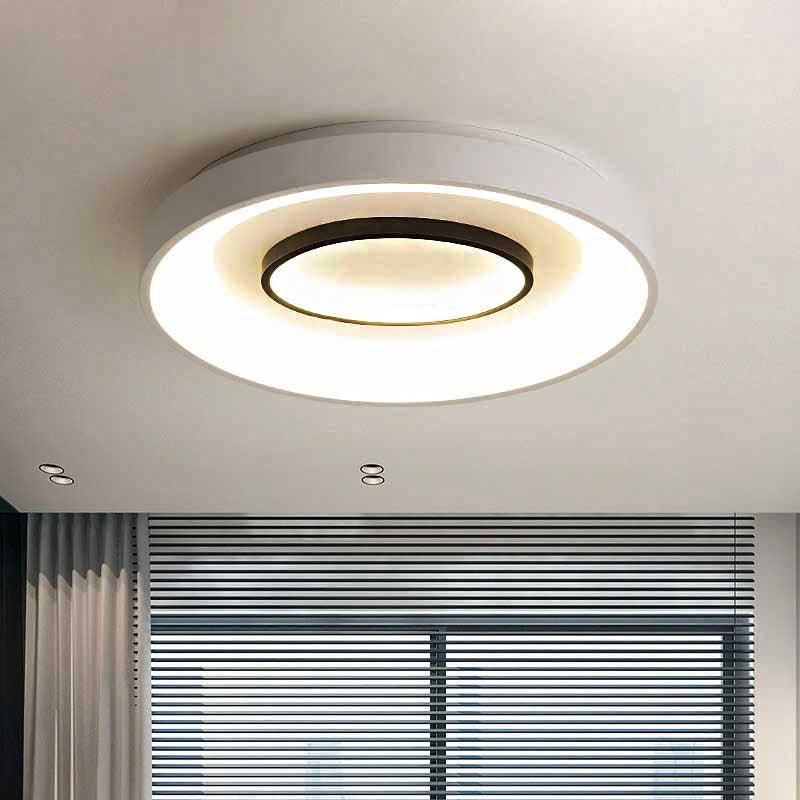 16"/19.5" Dia Nordic LED Flush Mount Lamp Acrylic Shaded White Round Bedroom Ceiling Light, Warm/White Light Clearhalo 'Ceiling Lights' 'Close To Ceiling Lights' 'Close to ceiling' 'Flush mount' Lighting' 218908