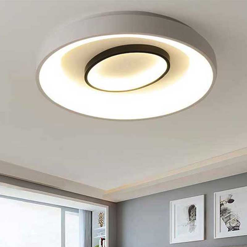 16"/19.5" Dia Nordic LED Flush Mount Lamp Acrylic Shaded White Round Bedroom Ceiling Light, Warm/White Light White Clearhalo 'Ceiling Lights' 'Close To Ceiling Lights' 'Close to ceiling' 'Flush mount' Lighting' 218909