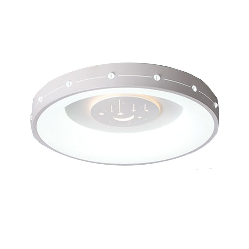 16"/19.5" Dia Round Curved Flush Ceiling Light Nordic Acrylic Bedroom LED Flush Mount in Warm/White Light Clearhalo 'Ceiling Lights' 'Close To Ceiling Lights' 'Close to ceiling' 'Flush mount' Lighting' 218945