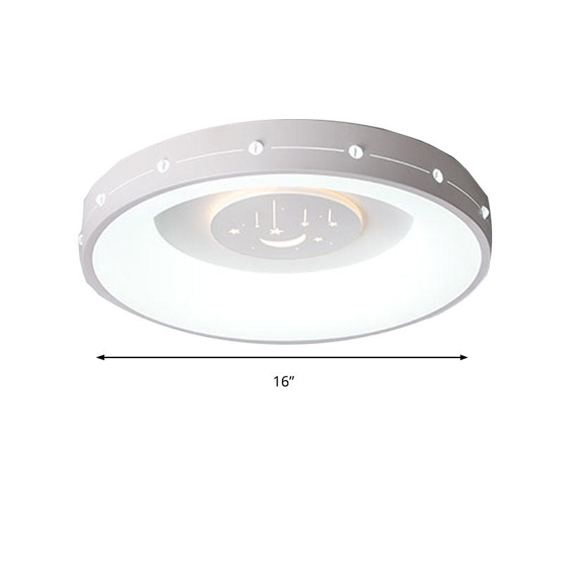 16"/19.5" Dia Round Curved Flush Ceiling Light Nordic Acrylic Bedroom LED Flush Mount in Warm/White Light Clearhalo 'Ceiling Lights' 'Close To Ceiling Lights' 'Close to ceiling' 'Flush mount' Lighting' 218946