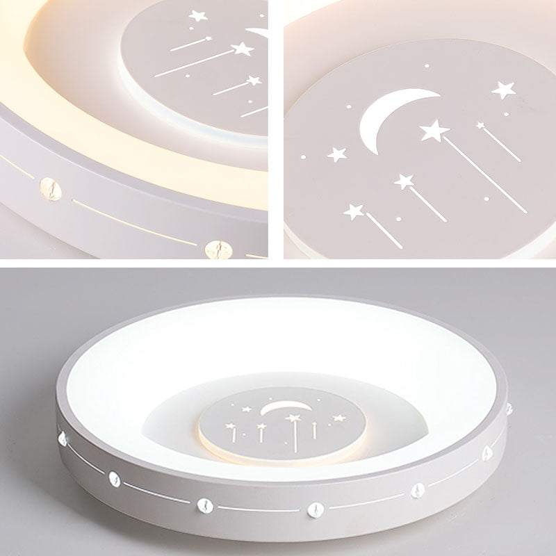 16"/19.5" Dia Round Curved Flush Ceiling Light Nordic Acrylic Bedroom LED Flush Mount in Warm/White Light Clearhalo 'Ceiling Lights' 'Close To Ceiling Lights' 'Close to ceiling' 'Flush mount' Lighting' 218948