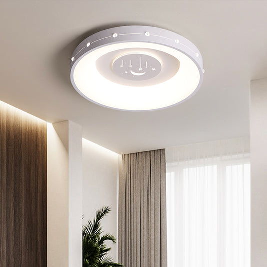 16"/19.5" Dia Round Curved Flush Ceiling Light Nordic Acrylic Bedroom LED Flush Mount in Warm/White Light Clearhalo 'Ceiling Lights' 'Close To Ceiling Lights' 'Close to ceiling' 'Flush mount' Lighting' 218950