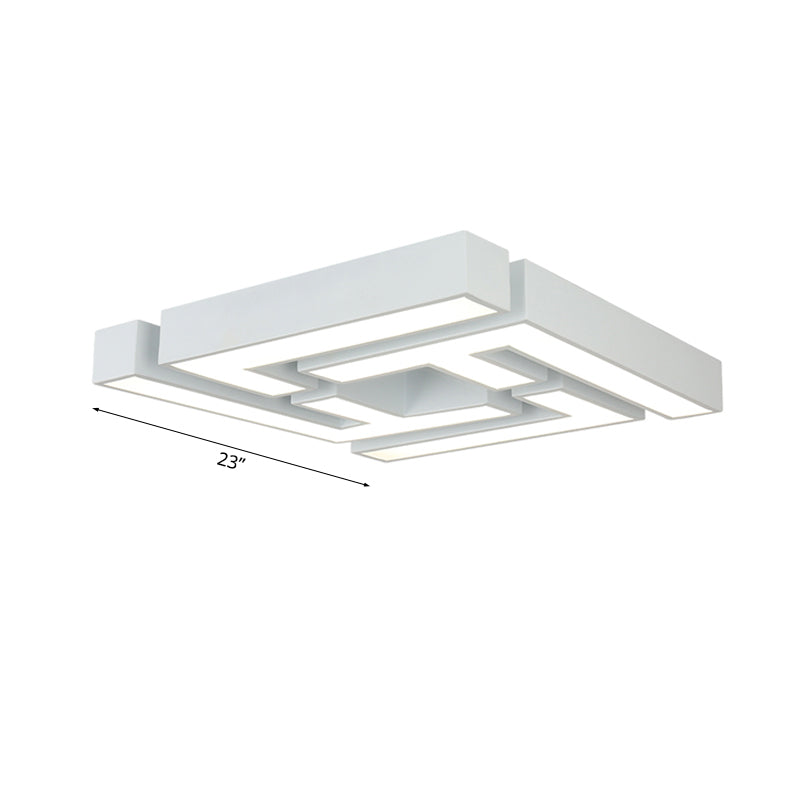 Maze Bedroom Flush Lamp Acrylic Shaded White LED Ceiling Mounted Fixture in Warm/White Light Clearhalo 'Ceiling Lights' 'Close To Ceiling Lights' 'Close to ceiling' 'Flush mount' Lighting' 218963