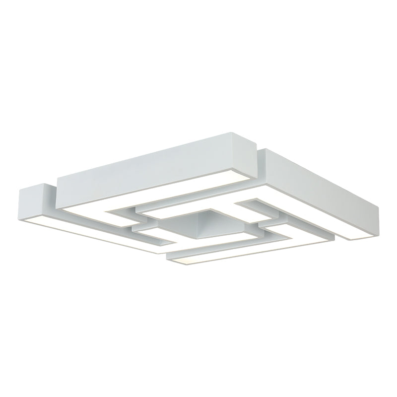 Maze Bedroom Flush Lamp Acrylic Shaded White LED Ceiling Mounted Fixture in Warm/White Light Clearhalo 'Ceiling Lights' 'Close To Ceiling Lights' 'Close to ceiling' 'Flush mount' Lighting' 218965