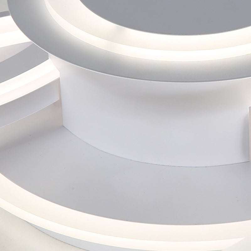 Modern Multi-Halo Ring Flush Ceiling Light 4/6/8 Lights Bedroom Flushmount with Acrylic Shade in Warm/White Light Clearhalo 'Ceiling Lights' 'Close To Ceiling Lights' 'Close to ceiling' 'Semi-flushmount' Lighting' 218978