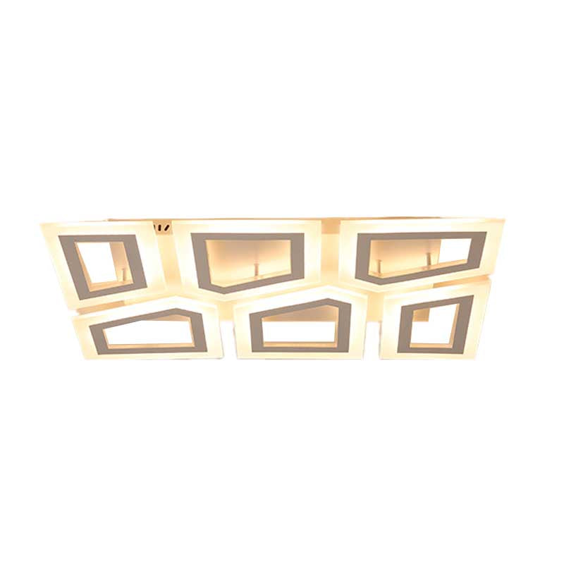 Splicing Square/Rectangular LED Flush Light 16"/24.5"/37.5" W Modern Acrylic Bedroom Ceiling Lamp in Warm/White Light Clearhalo 'Ceiling Lights' 'Close To Ceiling Lights' 'Close to ceiling' 'Flush mount' Lighting' 218981