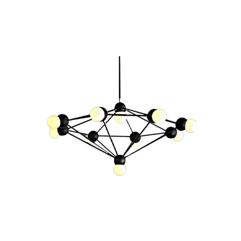 6/8/10-Light Living Room Hanging Light Kit Black/Gold Chandelier Light Fixture with Geometric Metal Arm Clearhalo 'Ceiling Lights' 'Chandeliers' 'Modern Chandeliers' 'Modern' Lighting' 219206