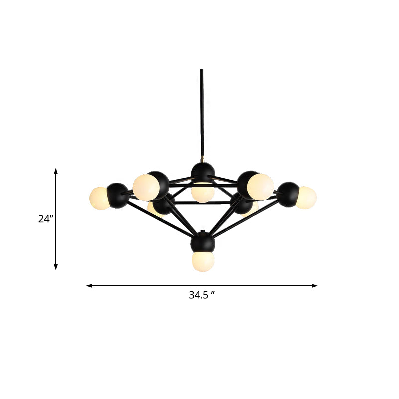 6/8/10-Light Living Room Hanging Light Kit Black/Gold Chandelier Light Fixture with Geometric Metal Arm Clearhalo 'Ceiling Lights' 'Chandeliers' 'Modern Chandeliers' 'Modern' Lighting' 219207