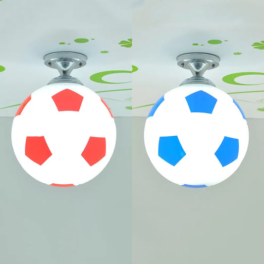 Soccer Shape Boys Bedroom Ceiling Fixture Acrylic One Head Sport Style Ceiling Mount Light Clearhalo 'Ceiling Lights' 'Close To Ceiling Lights' 'Close to ceiling' 'Flush mount' Lighting' 21939