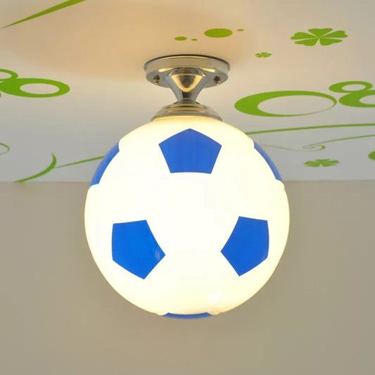 Soccer Shape Boys Bedroom Ceiling Fixture Acrylic One Head Sport Style Ceiling Mount Light Clearhalo 'Ceiling Lights' 'Close To Ceiling Lights' 'Close to ceiling' 'Flush mount' Lighting' 21945